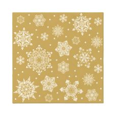 Serwetki papierowe Premium Airlaid z wzorem Snowflakes Gold 1/4 składane 40 x 40 cm 50 sztuk