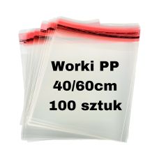 Worek foliowy polipropylenowy z klapką 40x60 cm 100 sztuk