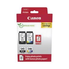 Zestaw tuszy Canon PG-545/CL-546 [8287B008] + papier fotograficzny CMYK, pojemność 2 x 8 ml