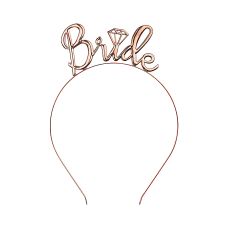 Opaska Metalowa Bride Różowe Złoto Elegancka na Wieczór Panieński
