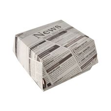 Pudełko papierowe na burgera Newsprint 11,5 x 11 x 7 cm 50 sztuk
