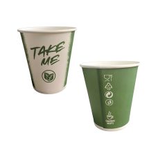 Kubek papierowy z powłoką dyspersyjną wzór Take me 250 ml śr. 80 mm 50 szt.