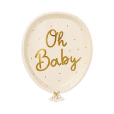 Talerzyki Papierowe Kształt Balonika Oh Baby Mix 17.5x22 cm 6 sztuk