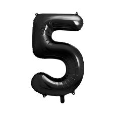 Balon foliowy Cyfra "5" czarny 86cm