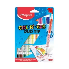 Flamastry Dwustronne Colorpeps Duo Tip 10 Kolorów