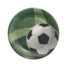 Talerz papierowy okrągły z wzorem Football 23 cm 10 sztuk
