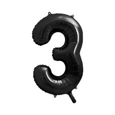 Balon Foliowy Cyfra 3 Czarny 86cm