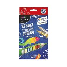 Kredki trójkątne grube Kidea 12 kolorów zestaw dla dzieci i biura