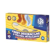 Farby metaliczne zestaw 6 kolorów 10 ml, komplet
