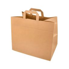 Torba papierowa z uchwytem brązowa 32 x 17 x 27 cm 50 sztuk do gastronomii