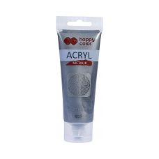Farba akrylowa 75ml srebrna metaliczna Happy Color HA 7370 0075-819