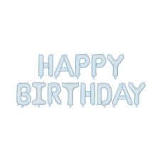 Balon Foliowy Happy Birthday Niebieski Matowy 340x35cm
