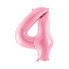 Balon Foliowy Cyfra 4 Różowy Pastelowy 86cm do Dekoracji Firmowych