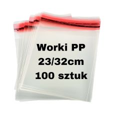 Worek foliowy polipropylenowy z klapką i odpowietrzeniem 230x320mm+50mm 100 szt.