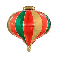 Balon Foliowy Bombka Dekoracyjny Czerwony z Nadrukiem 51x49cm Mix