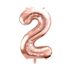 Balon Foliowy Cyfra 2 Różowe Złoto 86cm