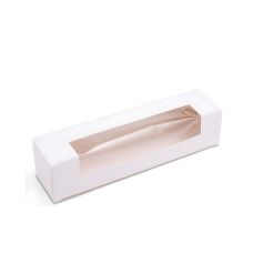 Pudełko papierowe na makaroniki 20x4,5x4,5 cm biały elegancki design 100 sztuk