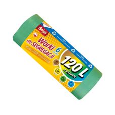 Worki na śmieci z uszami Amigo zielone 120l 6 szt