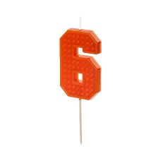 Świeczka Urodzinowa Cyfra 6 Czerwona 6 cm
