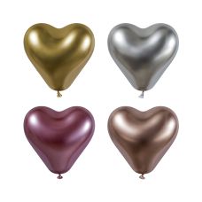 Balony lateksowe Heart wzór serca mix kolorów 28 cm średnicy 4 sztuki