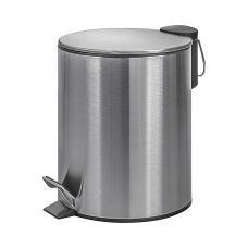 Kosz ze stopką Donau Home Modern, wolnoopadający, 5l, srebrny mat