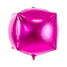 Balon Foliowy Sześcian Metalizowany Ciemnoróżowy 35x35x35cm