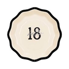 Talerzyki Papierowe "Hello 18" Kremowe Mix 18 cm 6 sztuk