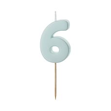 Świeczka Urodzinowa Cyferka 6 Jasny Niebieski 5.5 cm