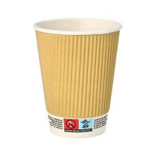 Kubek papierowy karbowany kraft brązowy 350 ml średnica 90 mm 25 sztuk