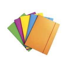 Teczka z gumką OFFICE PRODUCTS Fluo A4 karton lakierowany 300gsm 3-skrzydelna mix kolorów