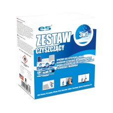 Zestaw czyszczący E5 do ekranów LCD z chusteczkami, sprężonym powietrzem i mikrofibrą