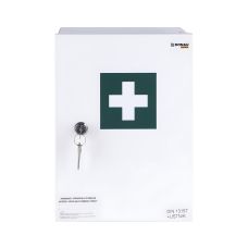 Apteczka ścienna stalowa DONAU SAFETY DIN 13157 +A biała 30,2x22x12 cm