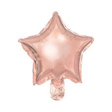 Balony Foliowe Gwiazdki Metalizowane Różowe Złoto 21 cm 25 szt.