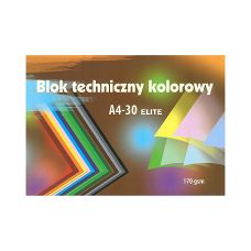 Blok Techniczny Kolorowy A4 30 Kartek 170g Elite Kreska
