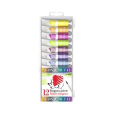 Farby tempera ICO COLOURS zestaw 12 kolorów, pojemność 12x12ml, mix kolorów