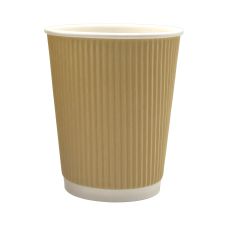 Kubek papierowy karbowany z powłoką dyspersyjną 250ml 25 sztuk