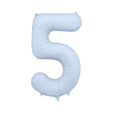 Balon Foliowy Cyfra 5 Mglisty Niebieski 86 cm