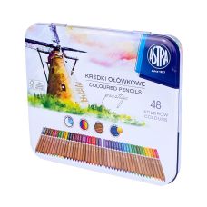 Kredki ołówkowe Astra Prestige z drewna cedrowego 48 kolorów zestaw
