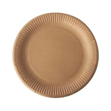 Talerz papierowy kraft okrągły 23 cm dwuwarstwowy 100 sztuk
