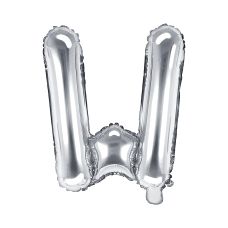 Balon Foliowy Litera W Srebrny 35 cm do Powietrza