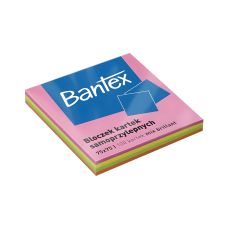 Bloczki samoprzylepne BANTEX  75x75mm, mix kolorów, 10 sztuk